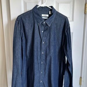 Van Heusen Dark Blue Denim Button-Down Shirt
